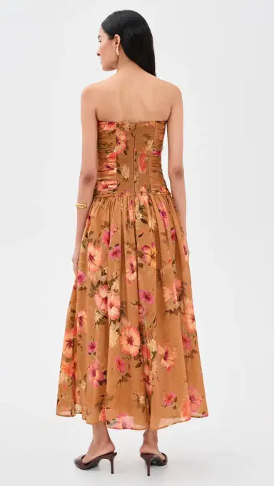 Zimmermann Mahon Tie Front Midi Dress | Thumbnail 3 Zimmermann Mahon Tie Front Midi Dress | Thumbnail 3