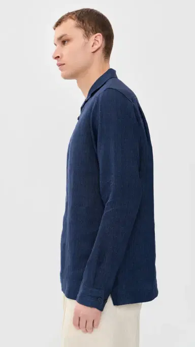 Orlebar Brown Vincent Linen Shirt Night Iris | Thumbnail 4 Orlebar Brown Vincent Linen Shirt Night Iris | Thumbnail 4