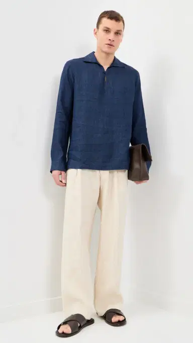 Orlebar Brown Vincent Linen Shirt Night Iris | Thumbnail 5 Orlebar Brown Vincent Linen Shirt Night Iris | Thumbnail 5