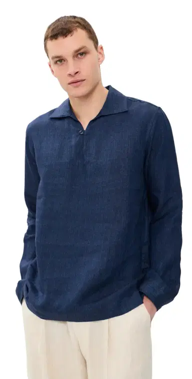 Orlebar Brown Vincent Linen Shirt Night Iris | Thumbnail 1 Orlebar Brown Vincent Linen Shirt Night Iris | Thumbnail 1