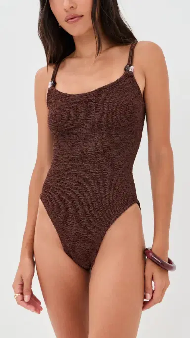 Hunza G Exclusive Scoop One Piece Metallic Chocolate One Size | Thumbnail 2 Hunza G Exclusive Scoop One Piece Metallic Chocolate One Size | Thumbnail 2