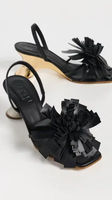A.W.A.K.E. MODE A. W.A. K.E. MODE Linda Sandals with Pom-Poms Black/Silver/Gold | Thumbnail 5 A.W.A.K.E. MODE A. W.A. K.E. MODE Linda Sandals with Pom-Poms Black/Silver/Gold | Thumbnail 5