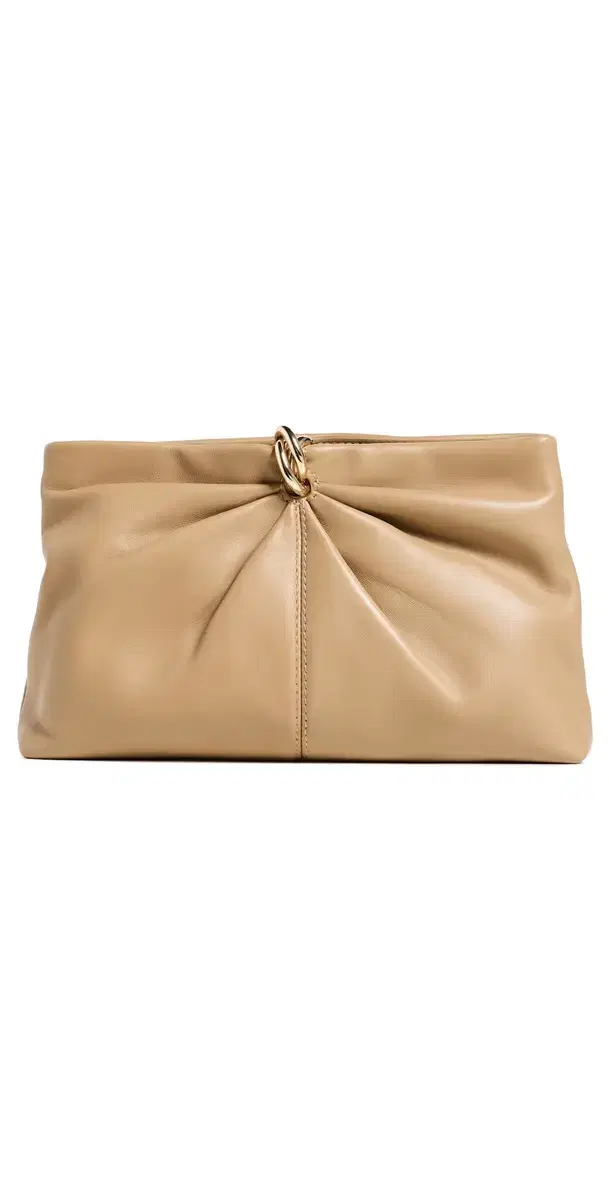 Corrine Gathered Multi Ring Clutch Khaki One Size Corrine Gathered Multi Ring Clutch Khaki One Size