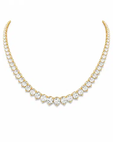 Wish Fine Jewelry 24.80ct Diamond 14K Gold Graduated Tennis Necklace | Thumbnail 2 Wish Fine Jewelry 24.80ct Diamond 14K Gold Graduated Tennis Necklace | Thumbnail 2