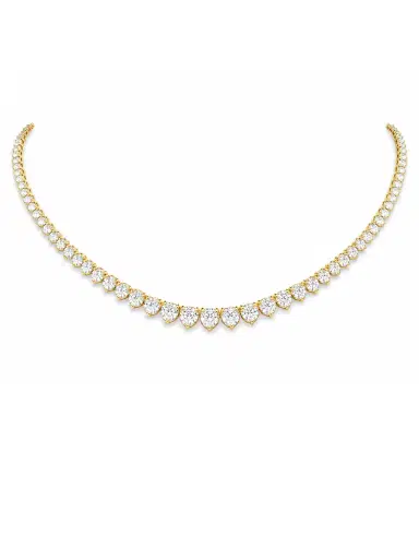 Wish Fine Jewelry 5.08ct Diamond 18K Gold Graduated Tennis Necklace | Thumbnail 1 Wish Fine Jewelry 5.08ct Diamond 18K Gold Graduated Tennis Necklace | Thumbnail 1