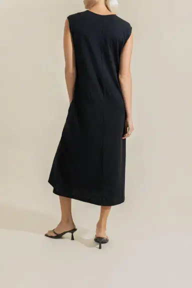 TOTEME Tie-Waist Dress - Black | Thumbnail 4 TOTEME Tie-Waist Dress - Black | Thumbnail 4