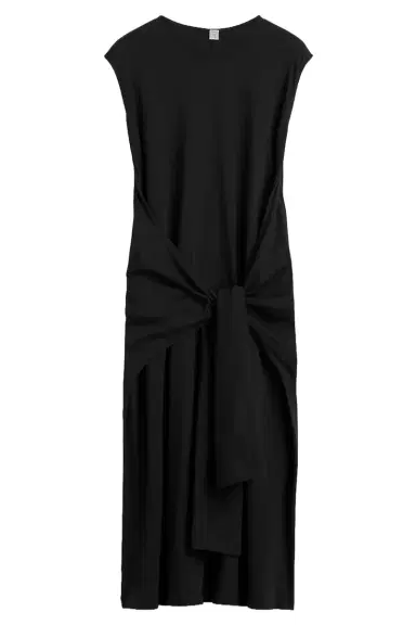 TOTEME Tie-Waist Dress - Black | Thumbnail 1 TOTEME Tie-Waist Dress - Black | Thumbnail 1