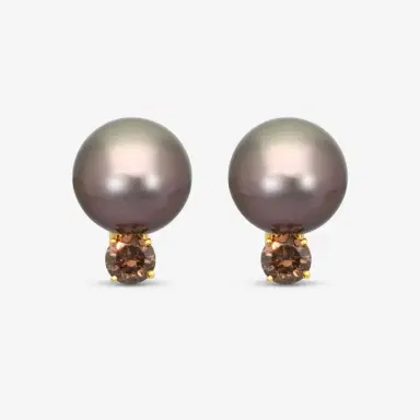ASSAEL Assael 18K Yellow Gold Tahitian Pearl & Diamond Clip-On Earrings by The Solist | Thumbnail 2 ASSAEL Assael 18K Yellow Gold Tahitian Pearl & Diamond Clip-On Earrings by The Solist | Thumbnail 2