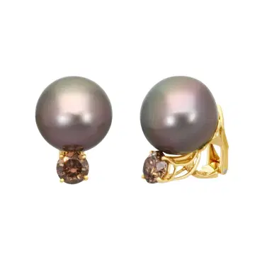 ASSAEL Assael 18K Yellow Gold Tahitian Pearl & Diamond Clip-On Earrings by The Solist | Thumbnail 1 ASSAEL Assael 18K Yellow Gold Tahitian Pearl & Diamond Clip-On Earrings by The Solist | Thumbnail 1