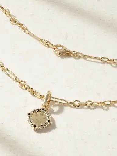 Foundrae Infinite Gratitude + Fine Mixed Clip 18-karat Gold Diamond And Sapphire Necklace | Thumbnail 3 Foundrae Infinite Gratitude + Fine Mixed Clip 18-karat Gold Diamond And Sapphire Necklace | Thumbnail 3