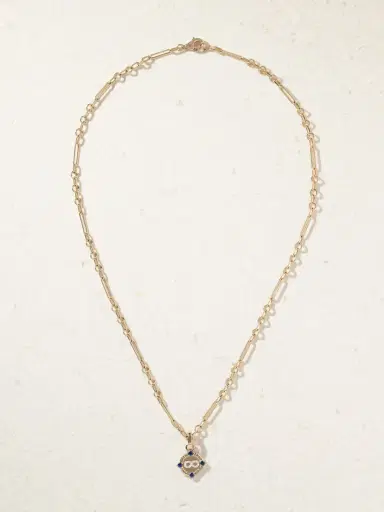 Foundrae Infinite Gratitude + Fine Mixed Clip 18-karat Gold Diamond And Sapphire Necklace | Thumbnail 4 Foundrae Infinite Gratitude + Fine Mixed Clip 18-karat Gold Diamond And Sapphire Necklace | Thumbnail 4