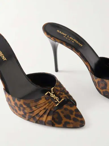 Saint Laurent Babylone Embellished Animal-print Mules | Thumbnail 5 Saint Laurent Babylone Embellished Animal-print Mules | Thumbnail 5