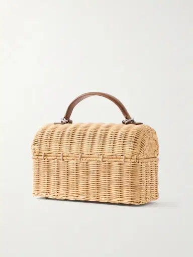 Judith Leiber Couture Isla Basket Leather-trimmed Raffia Clutch | Thumbnail 4 Judith Leiber Couture Isla Basket Leather-trimmed Raffia Clutch | Thumbnail 4