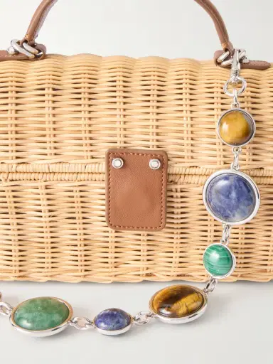 Judith Leiber Couture Isla Basket Leather-trimmed Raffia Clutch | Thumbnail 5 Judith Leiber Couture Isla Basket Leather-trimmed Raffia Clutch | Thumbnail 5