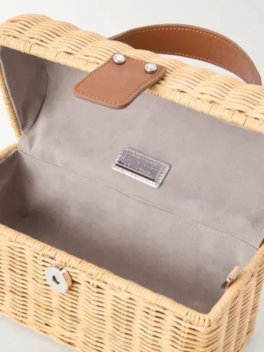 Judith Leiber Couture Isla Basket Leather-trimmed Raffia Clutch | Thumbnail 6 Judith Leiber Couture Isla Basket Leather-trimmed Raffia Clutch | Thumbnail 6