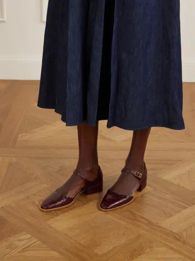 Gabriela Hearst Riley Croc-effect Leather Mary Jane Flats | Thumbnail 2 Gabriela Hearst Riley Croc-effect Leather Mary Jane Flats | Thumbnail 2