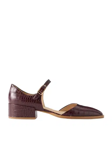 Gabriela Hearst Riley Croc-effect Leather Mary Jane Flats | Thumbnail 1 Gabriela Hearst Riley Croc-effect Leather Mary Jane Flats | Thumbnail 1