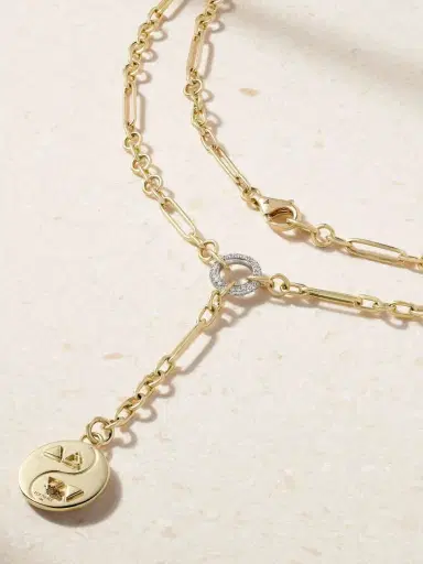 Foundrae Balance + Fine Mixed Clip 18-karat Gold Diamond Necklace | Thumbnail 3 Foundrae Balance + Fine Mixed Clip 18-karat Gold Diamond Necklace | Thumbnail 3