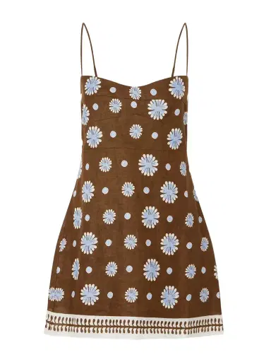 Cala de la Cruz Lucca Printed Linen Mini Dress | Thumbnail 1 Cala de la Cruz Lucca Printed Linen Mini Dress | Thumbnail 1