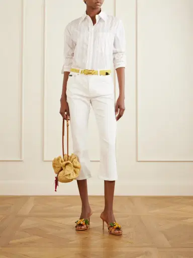 Aquazzura Paradise Mini Leather-trimmed Raffia Bag | Thumbnail 3 Aquazzura Paradise Mini Leather-trimmed Raffia Bag | Thumbnail 3