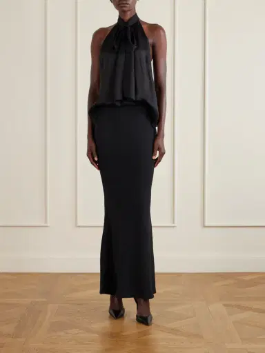 Tom Ford Monogram-printed Halterneck Silk-chiffon Tank | Thumbnail 2 Tom Ford Monogram-printed Halterneck Silk-chiffon Tank | Thumbnail 2