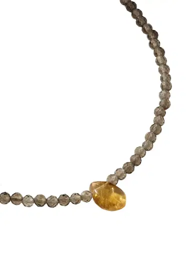 JIA JIA Arizona 14-karat Gold Smoky Quartz And Citrine Necklace | Thumbnail 1 JIA JIA Arizona 14-karat Gold Smoky Quartz And Citrine Necklace | Thumbnail 1