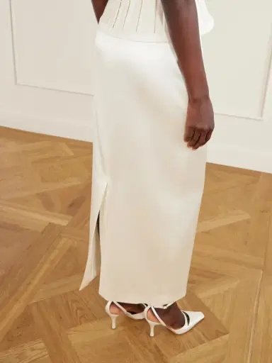 Danielle Frankel Tristan Silk And Wool-blend Satin Maxi Skirt | Thumbnail 6 Danielle Frankel Tristan Silk And Wool-blend Satin Maxi Skirt | Thumbnail 6
