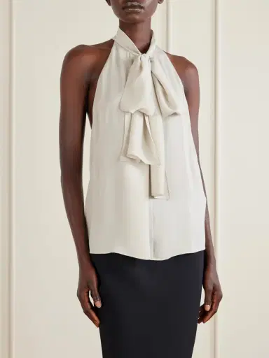 Tom Ford Halterneck Silk-georgette Blouse | Thumbnail 3 Tom Ford Halterneck Silk-georgette Blouse | Thumbnail 3