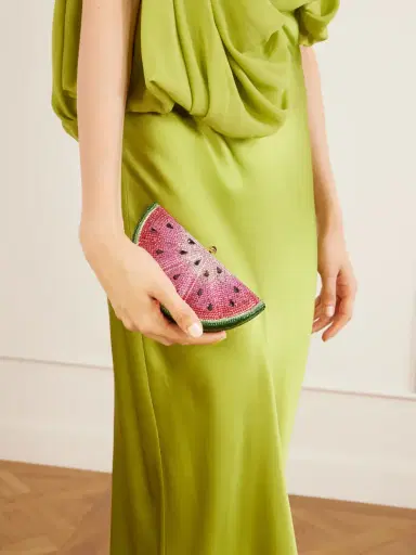 Judith Leiber Couture Watermelon Slice Crystal-embellished Gold-tone Clutch | Thumbnail 2 Judith Leiber Couture Watermelon Slice Crystal-embellished Gold-tone Clutch | Thumbnail 2