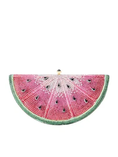 Judith Leiber Couture Watermelon Slice Crystal-embellished Gold-tone Clutch | Thumbnail 1 Judith Leiber Couture Watermelon Slice Crystal-embellished Gold-tone Clutch | Thumbnail 1