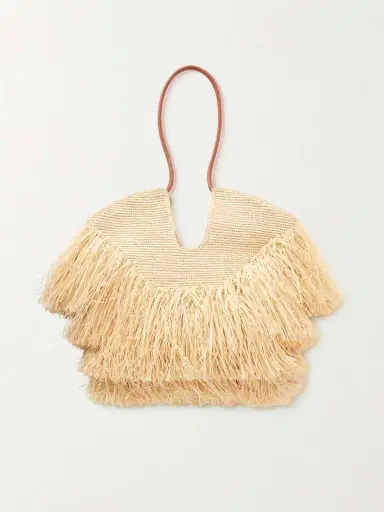 Zimmermann Goldentime Medium Fringed Leather-trimmed Raffia Tote | Thumbnail 4 Zimmermann Goldentime Medium Fringed Leather-trimmed Raffia Tote | Thumbnail 4