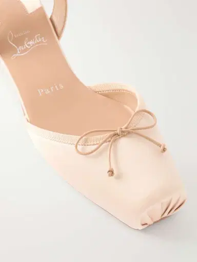 Christian Louboutin Cassia Bow-detailed Grosgrain-trimmed Satin Flats | Thumbnail 5 Christian Louboutin Cassia Bow-detailed Grosgrain-trimmed Satin Flats | Thumbnail 5
