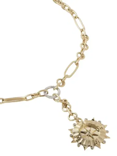 Foundrae Internal Compass + Small Mixed Clip 18-karat White And Yellow Gold Diamond Necklace | Thumbnail 1 Foundrae Internal Compass + Small Mixed Clip 18-karat White And Yellow Gold Diamond Necklace | Thumbnail 1