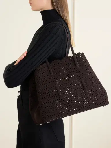 Alaïa Mina 37 Laser-cut Leather Tote | Thumbnail 2 Alaïa Mina 37 Laser-cut Leather Tote | Thumbnail 2