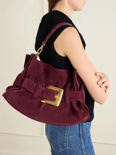 Balmain Anthem Buckled Suede Shoulder Bag | Thumbnail 2 Balmain Anthem Buckled Suede Shoulder Bag | Thumbnail 2