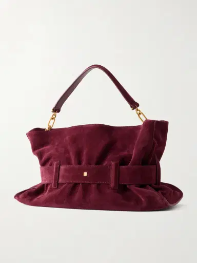 Balmain Anthem Buckled Suede Shoulder Bag | Thumbnail 4 Balmain Anthem Buckled Suede Shoulder Bag | Thumbnail 4
