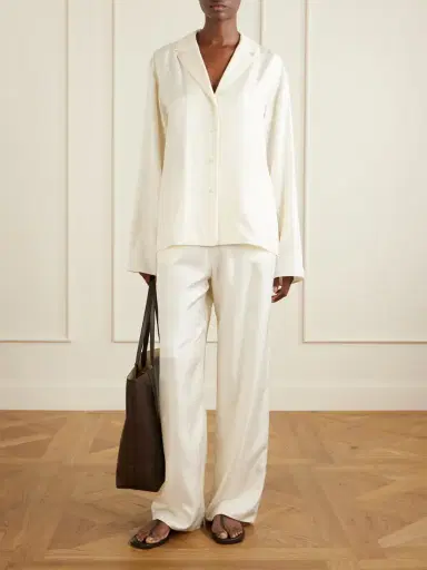 TOTEME Embroidered Silk-satin Shirt | Thumbnail 2 TOTEME Embroidered Silk-satin Shirt | Thumbnail 2