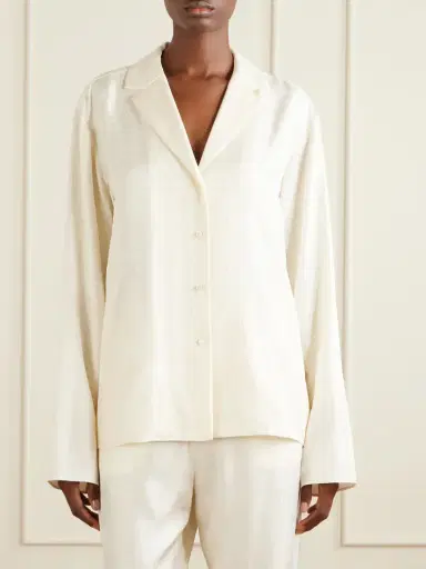 TOTEME Embroidered Silk-satin Shirt | Thumbnail 3 TOTEME Embroidered Silk-satin Shirt | Thumbnail 3
