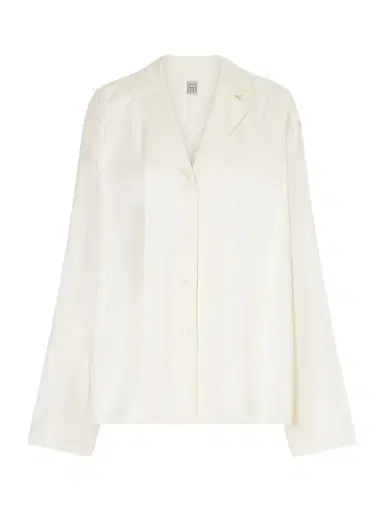 TOTEME Embroidered Silk-satin Shirt | Thumbnail 1 TOTEME Embroidered Silk-satin Shirt | Thumbnail 1