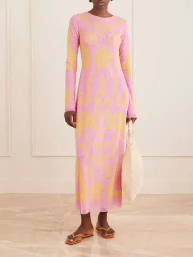 Cala de la Cruz Tania Printed Mesh Maxi Dress | Thumbnail 2 Cala de la Cruz Tania Printed Mesh Maxi Dress | Thumbnail 2