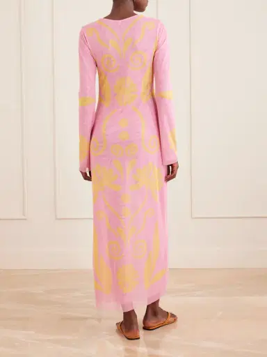 Cala de la Cruz Tania Printed Mesh Maxi Dress | Thumbnail 3 Cala de la Cruz Tania Printed Mesh Maxi Dress | Thumbnail 3