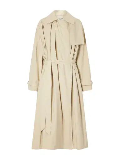 Calvin Klein Collection Mireille Ruched Cotton-gabardine Trench Coat | Thumbnail 1 Calvin Klein Collection Mireille Ruched Cotton-gabardine Trench Coat | Thumbnail 1