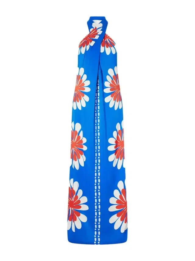 Oliviera Floral-print Satin Halterneck Maxi Dress Oliviera Floral-print Satin Halterneck Maxi Dress