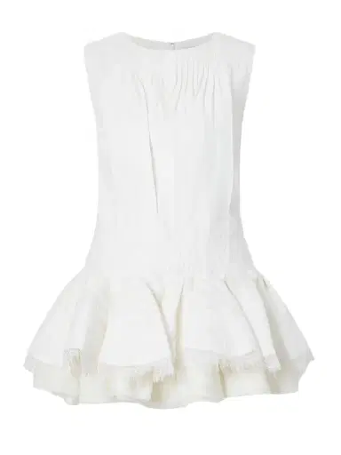 Aje Cressida Gathered Tiered Lace-trimmed Linen-blend Mini Dress | Thumbnail 1 Aje Cressida Gathered Tiered Lace-trimmed Linen-blend Mini Dress | Thumbnail 1