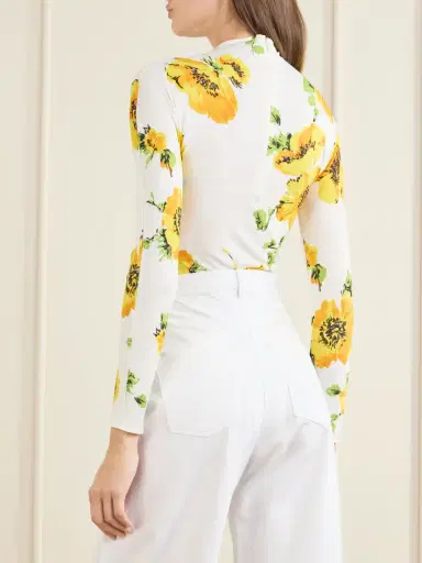 Alaïa Floral-print Jersey Bodysuit | Thumbnail 3 Alaïa Floral-print Jersey Bodysuit | Thumbnail 3