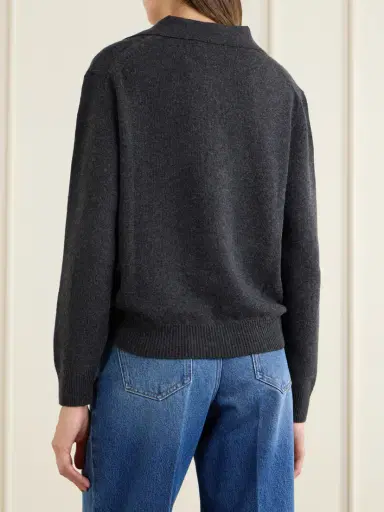 Victoria Beckham Genevieve Wool And Cashmere Polo Sweater | Thumbnail 4 Victoria Beckham Genevieve Wool And Cashmere Polo Sweater | Thumbnail 4