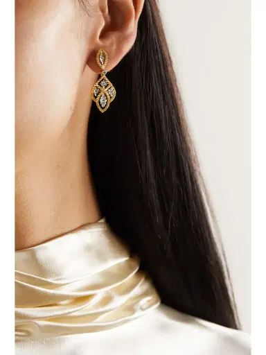 Buccellati Étoilée 18-karat Yellow And White Gold Diamond Earrings | Thumbnail 2 Buccellati Étoilée 18-karat Yellow And White Gold Diamond Earrings | Thumbnail 2