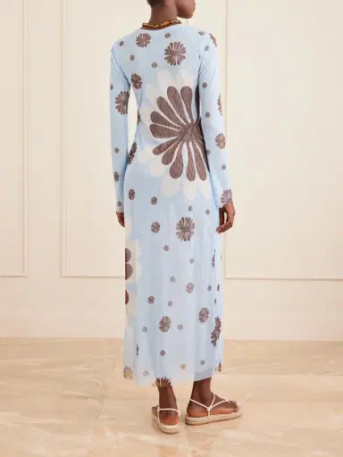 Cala de la Cruz Tania Printed Mesh Midi Dress | Thumbnail 3 Cala de la Cruz Tania Printed Mesh Midi Dress | Thumbnail 3