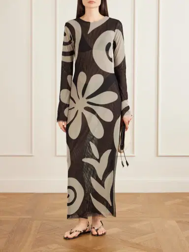 Cala de la Cruz Tania Printed Mesh Midi Dress | Thumbnail 2 Cala de la Cruz Tania Printed Mesh Midi Dress | Thumbnail 2