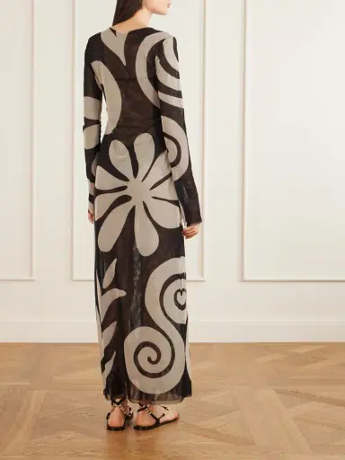 Cala de la Cruz Tania Printed Mesh Midi Dress | Thumbnail 3 Cala de la Cruz Tania Printed Mesh Midi Dress | Thumbnail 3